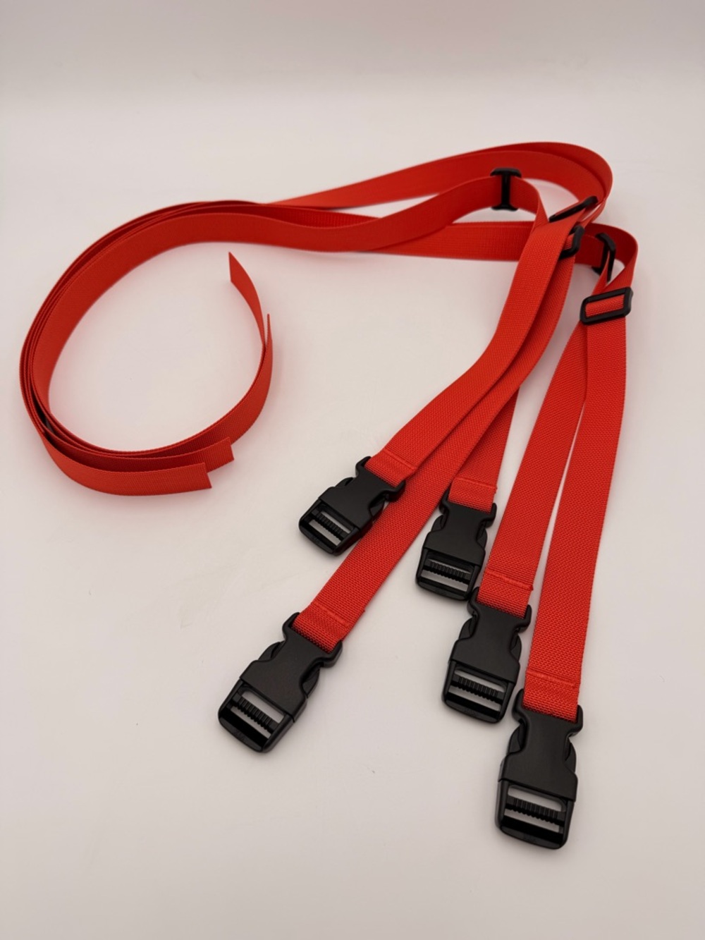 2 Packs of 5 Adjustable Orange Webbing Straps with Black Buckles - 44”
